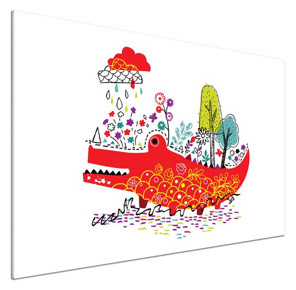 Panou sticla securizata bucatarie culoare crocodil