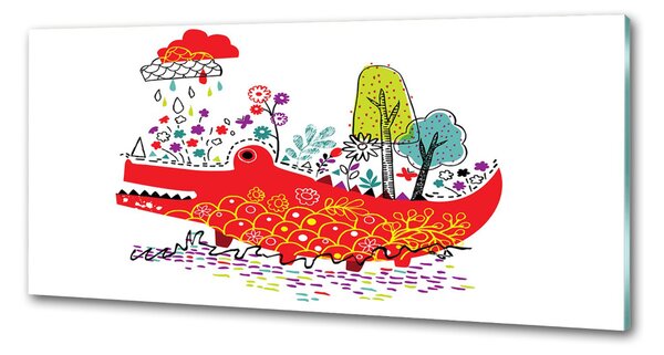 Panou sticla securizata bucatarie culoare crocodil