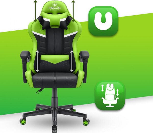 Scaun gaming HC-1004 verde