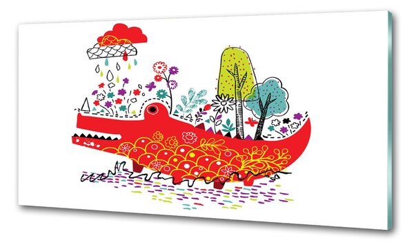 Panou sticla securizata bucatarie culoare crocodil
