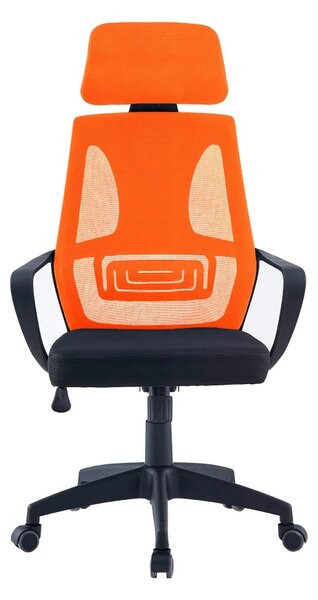Scaun birou TAXIS NEW, portocaliu/negru, material textil/plastic, 66x6
