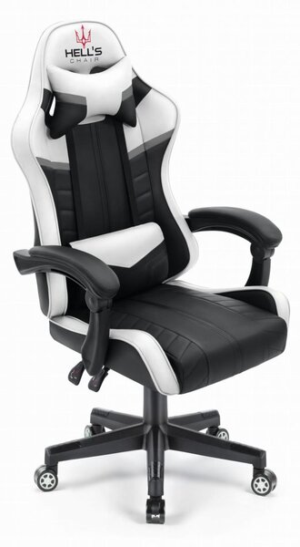Scaun gaming HC-1004 alb-negru și alb