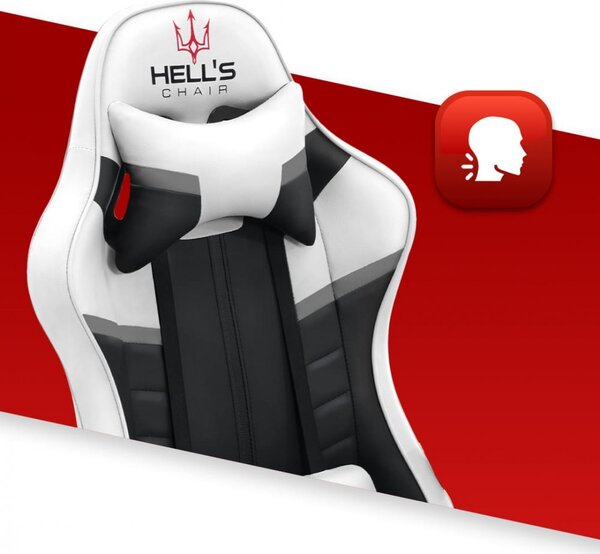 Scaun gaming HC-1004 alb-negru și alb