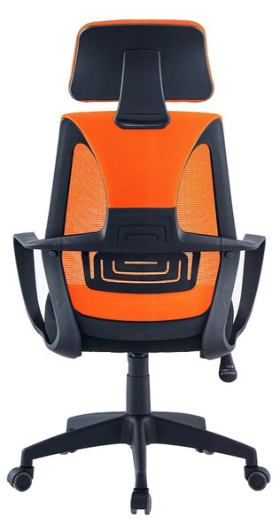 Scaun birou TAXIS NEW, portocaliu/negru, material textil/plastic, 66x6