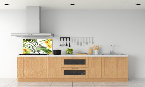 Panou de bucătărie flori tropicale