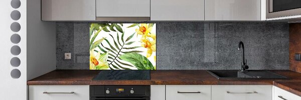 Panou de bucătărie flori tropicale