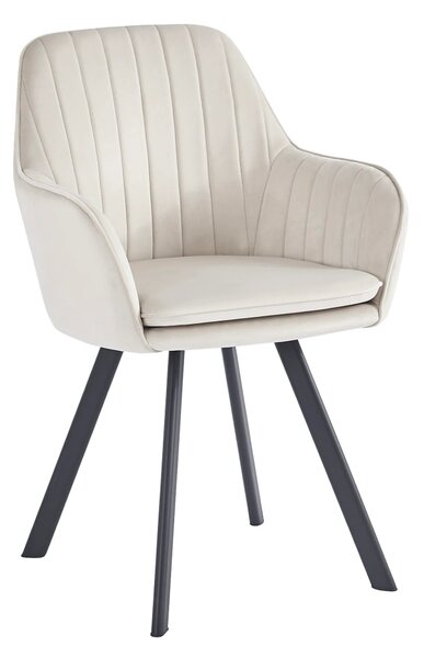 Scaun AURIL, stofa catifelata crem - Bluvel 30, 57x56x88 cm