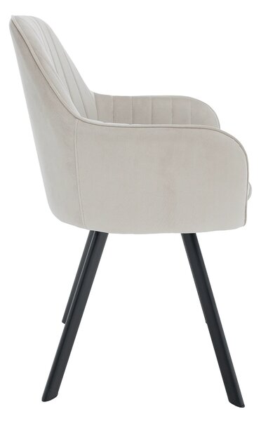 Scaun AURIL, stofa catifelata crem - Bluvel 30, 57x56x88 cm