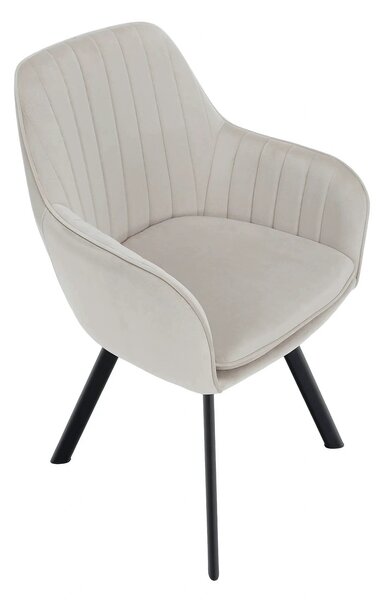 Scaun AURIL, stofa catifelata crem - Bluvel 30, 57x56x88 cm