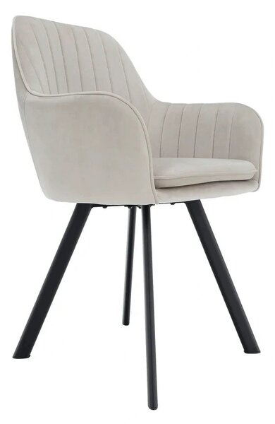 Scaun AURIL, stofa catifelata crem - Bluvel 30, 57x56x88 cm