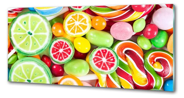 Panou sticlă decorativa bucătărie bomboane colorate