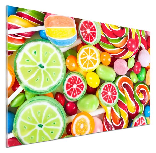 Panou sticlă decorativa bucătărie bomboane colorate