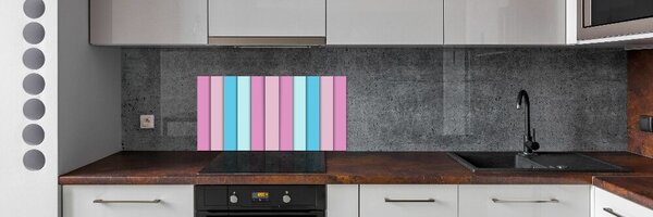 Panou sticlă decorativa bucătărie dungi colorate