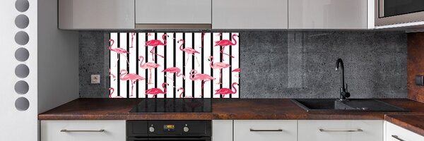 Panou sticlă decorativa bucătărie baruri Flamingos
