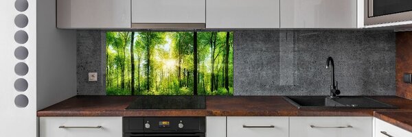 Panou sticla securizata bucatarie Pădurea în soare