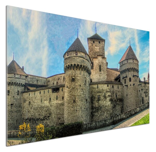 Sticlă pentru bucătărie Castelul din Elveția