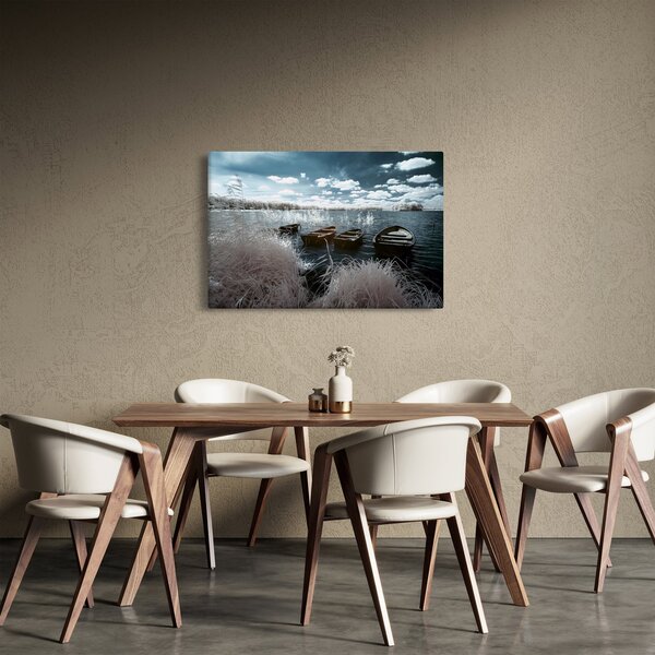 Tablou - Bărci de lemn pe lac (90x60 cm)