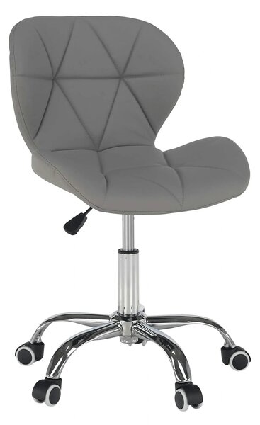 Scaun birou ARGUS NEW, gri/crom, piele ecologica/metal, 47x56x73/84 cm