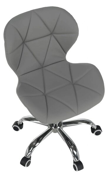 Scaun birou ARGUS NEW, gri/crom, piele ecologica/metal, 47x56x73/84 cm