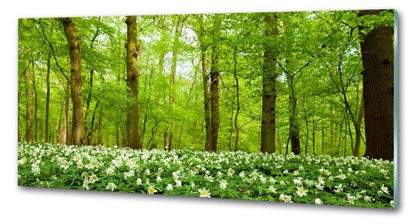 Panou sticla securizata bucatarie Flori în pădure