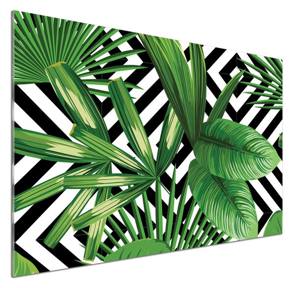 Sticlă bucătărie frunze tropicale