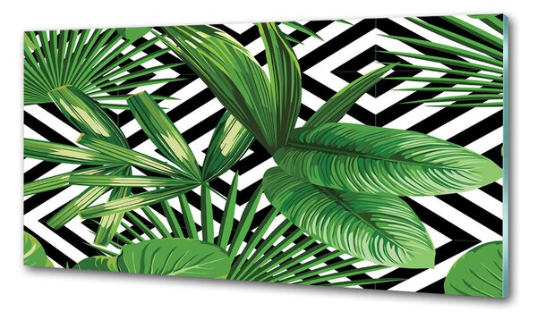 Sticlă bucătărie frunze tropicale