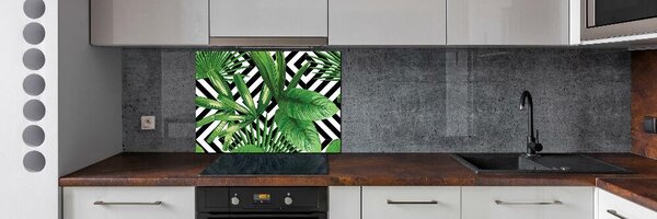 Sticlă bucătărie frunze tropicale