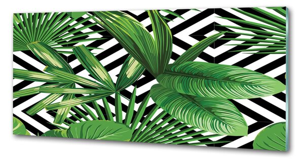 Sticlă bucătărie frunze tropicale