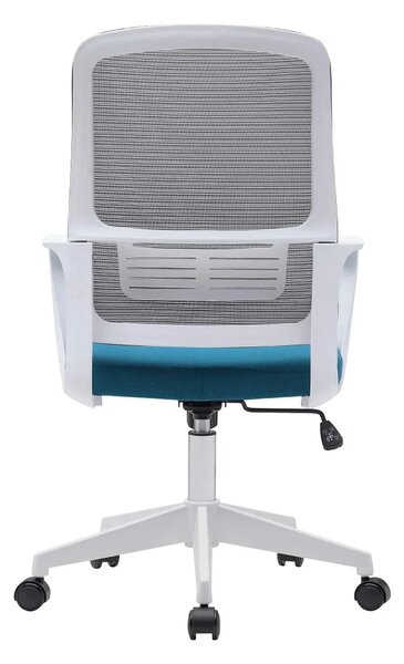 Scaun birou SALOMO TIP 1, gri/turcoaz/alb, plasa/stofa clasica/plastic