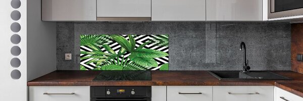 Sticlă bucătărie frunze tropicale