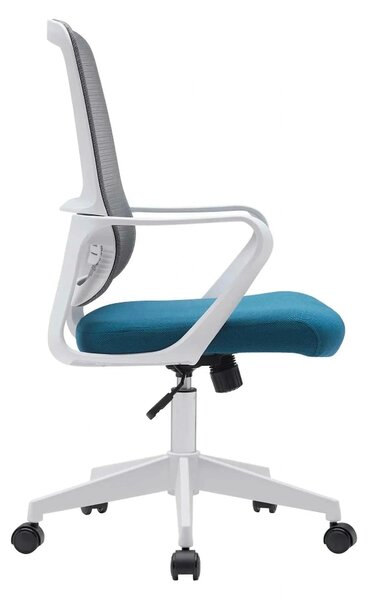 Scaun birou SALOMO TIP 1, gri/turcoaz/alb, plasa/stofa clasica/plastic