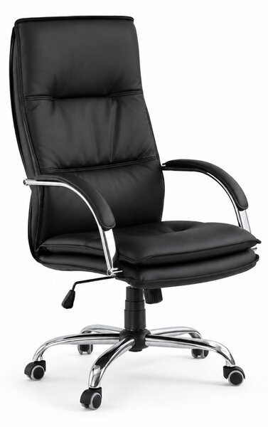 Scaun de birou STANLEY, negru, piele ecologica, 59x71x108/115 cm