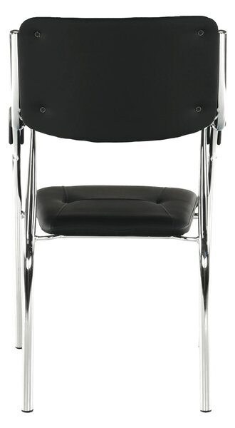 Scaun ILHAM, negru/crom, piele ecologica/metal, 52x55x85 cm
