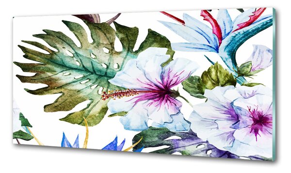Sticlă printata bucătărie flori Hawaii
