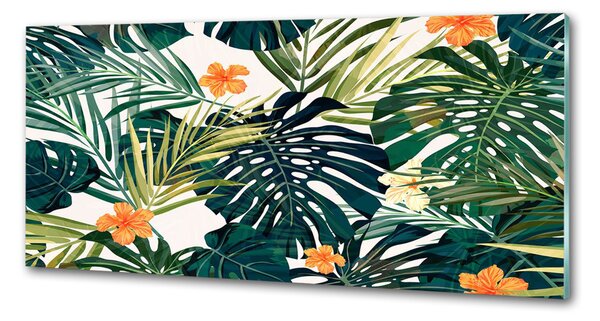 Sticlă printata bucătărie frunze tropicale