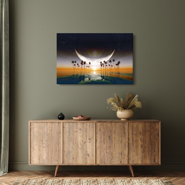 Tablou - Luna deasupra palmierilor (90x60 cm)
