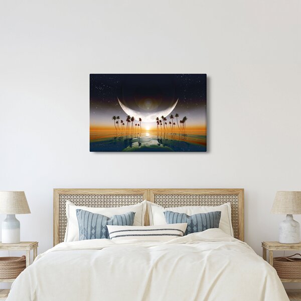 Tablou - Luna deasupra palmierilor (90x60 cm)