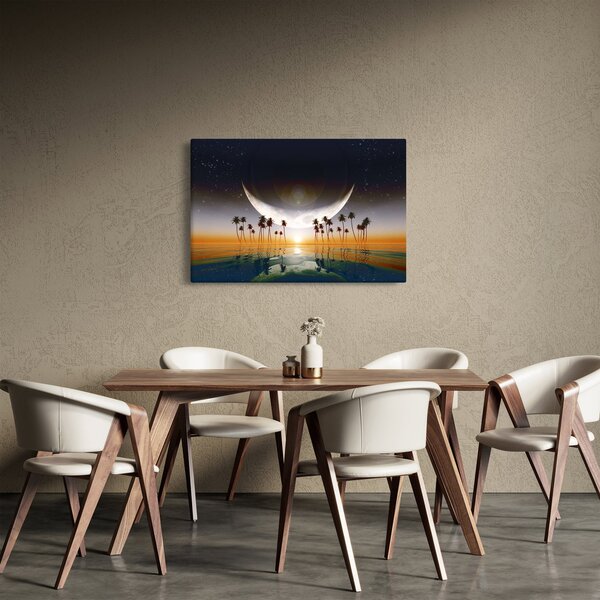 Tablou - Luna deasupra palmierilor (90x60 cm)