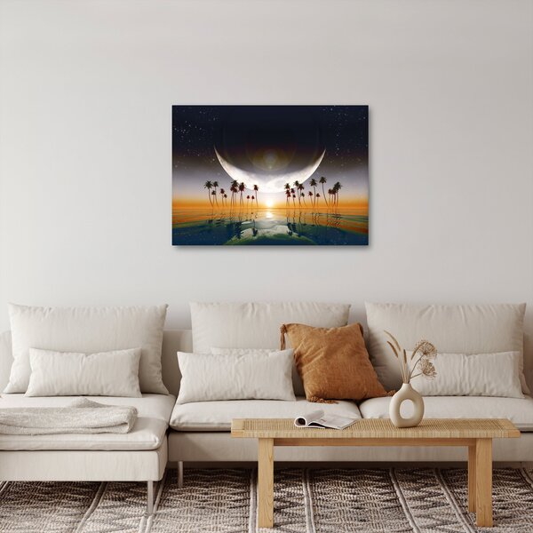 Tablou - Luna deasupra palmierilor (70x50 cm)