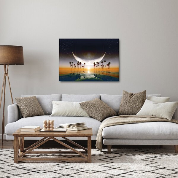 Tablou - Luna deasupra palmierilor (70x50 cm)