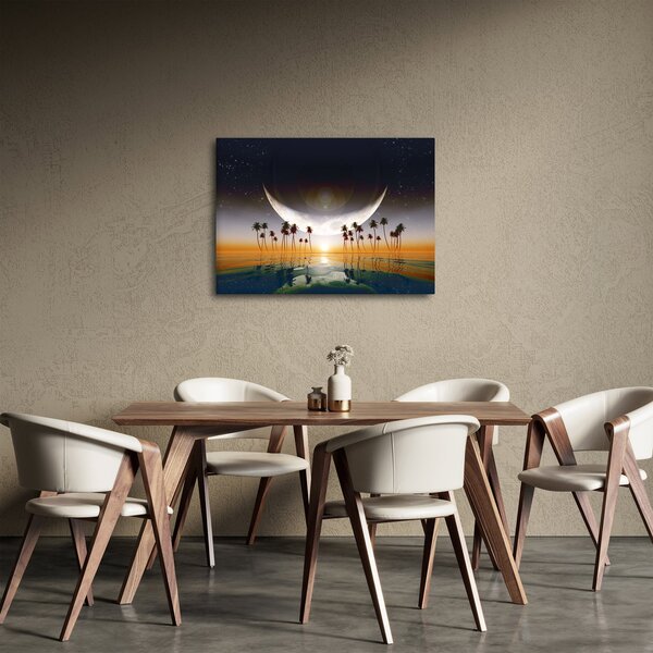 Tablou - Luna deasupra palmierilor (70x50 cm)