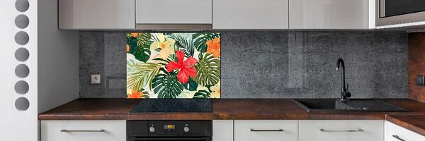Panou de bucătărie flori Hawaii