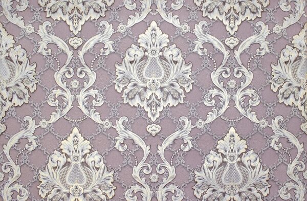 Tapet baroc dormitor violet, vinil, model Tiffany