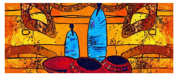 Tablou - Pictură străveche (120x50 cm)