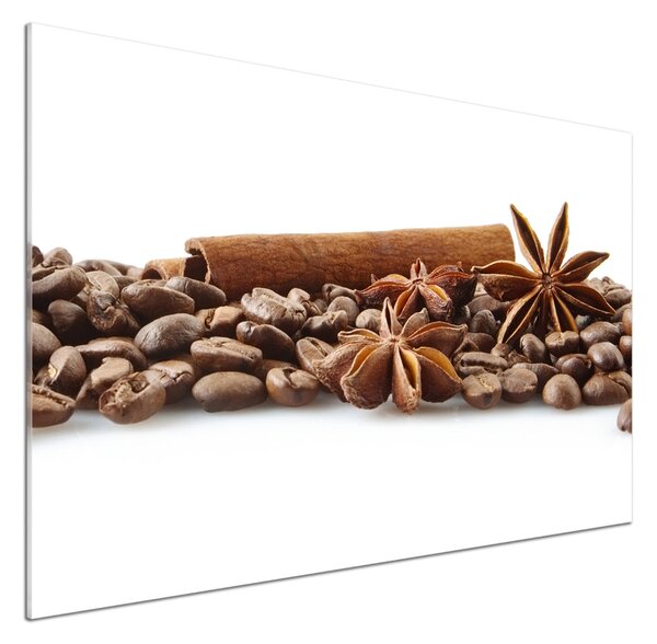 Panou sticlă bucătărie Boabe de cafea scorțișoară