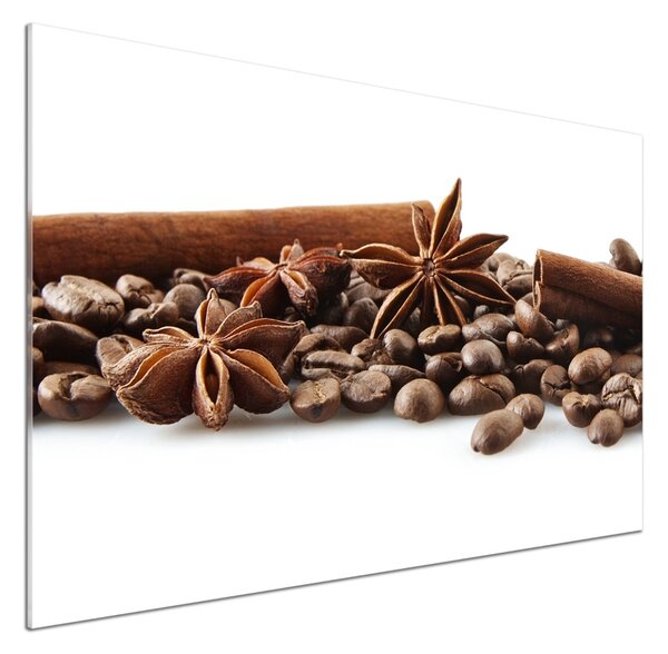Panou sticla securizata bucatarie Boabe de cafea scorțișoară