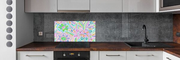 Panou sticla securizata bucatarie model floral