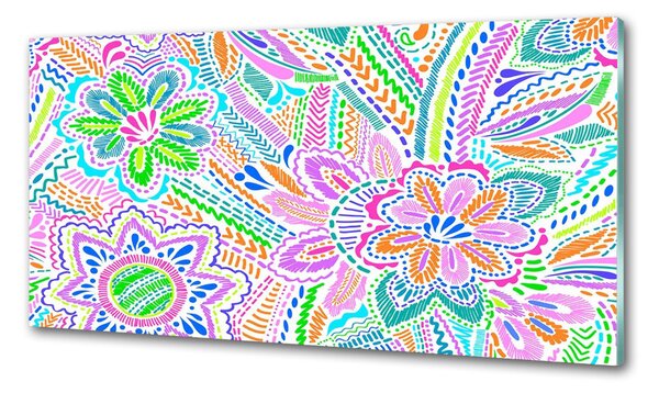 Panou sticla securizata bucatarie model floral