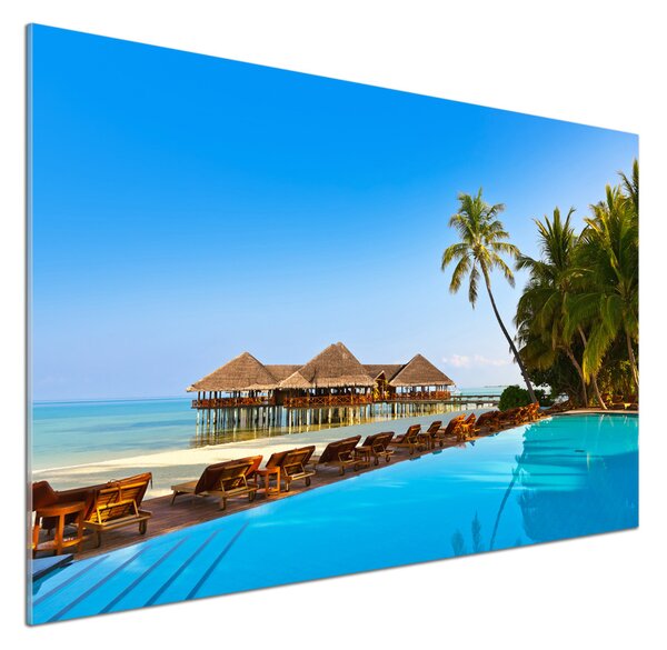 Sticlă pentru bucătărie Piscina în Maldive