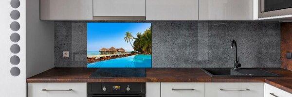 Sticlă pentru bucătărie Piscina în Maldive